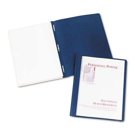 Avery Dennison Avery Durable Clear-Front Report Cover, Tang Clip, LTR, 1/2" Cap, Clear/Blue, 25/Box 47961